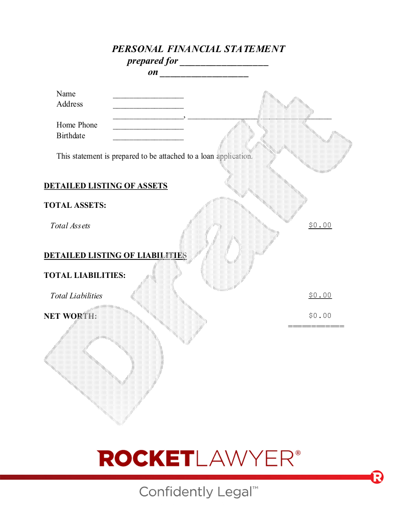 Free Personal Financial Statement For Single People | Free To with Personal Financial Statement Template Sample