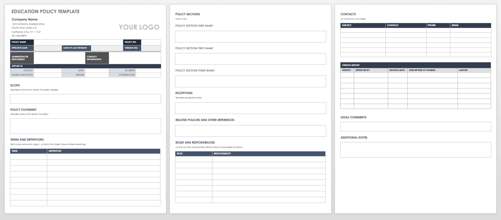 Free Policy And Procedure Templates | Smartsheet pertaining to Procedure Document Sample Template