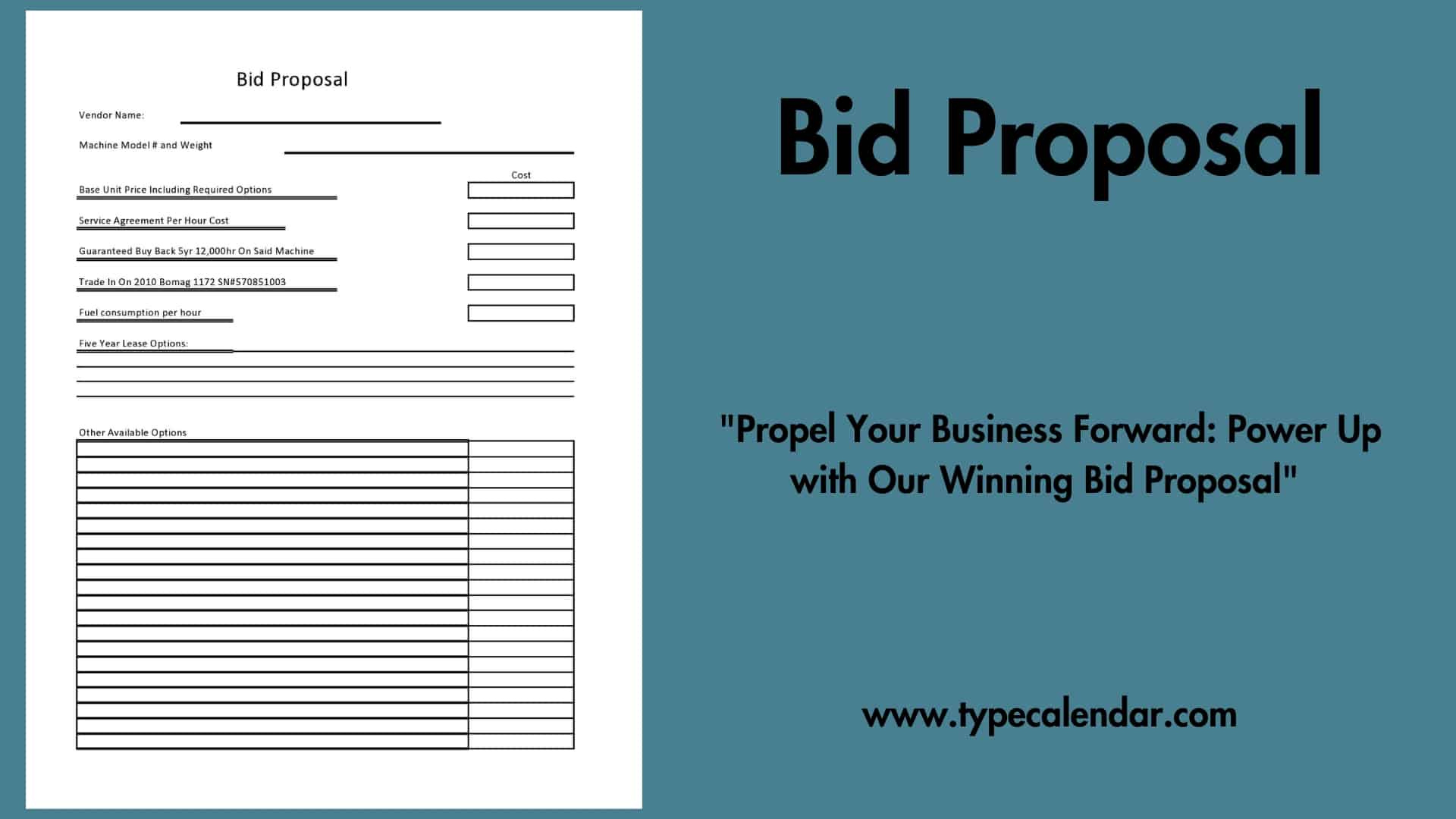 Free Printable Bid Proposal Templates [Word, Pdf, Excel] for Bid Proposal Template Sample