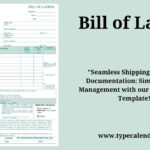 Free Printable Bill Of Lading Templates [Excel, Word, Pdf] With Regard To Bill Of Lading Sample Template