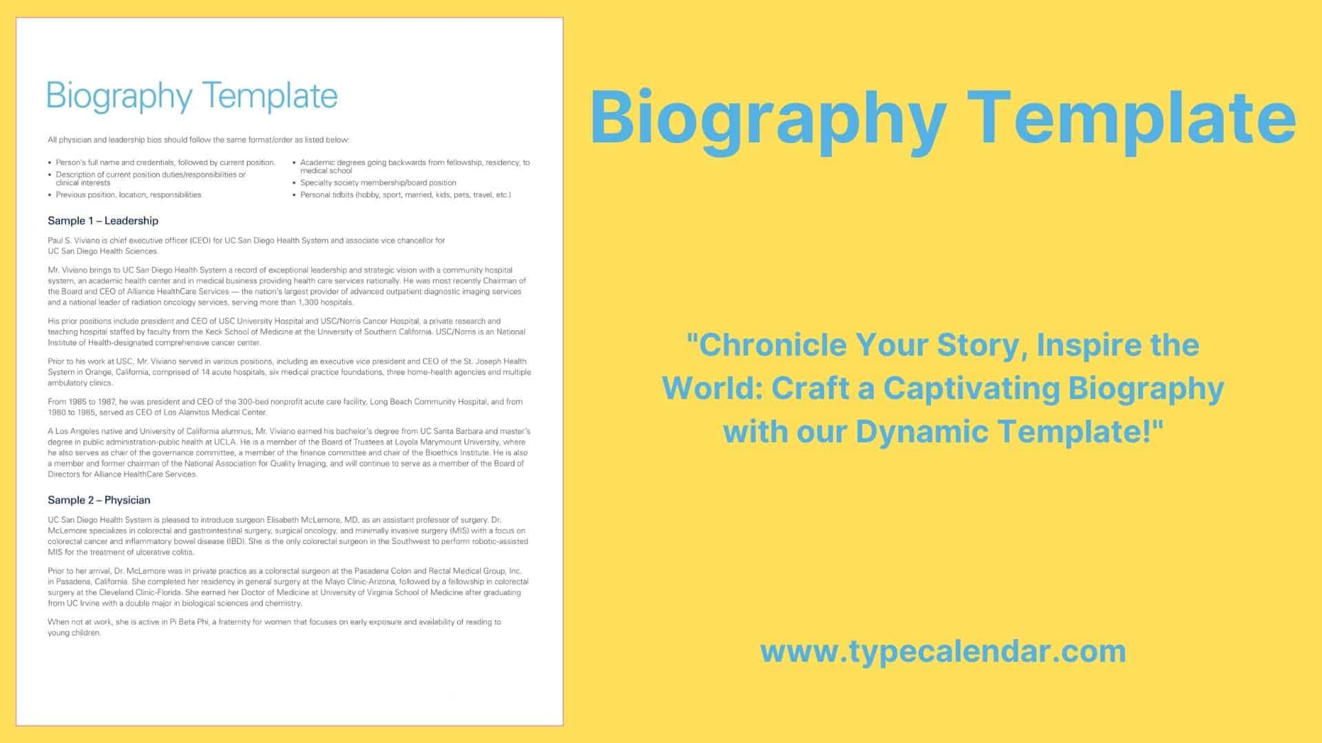 Free Printable Biography Templates [Word, Pdf] Students, Work for Biosketch Template Sample