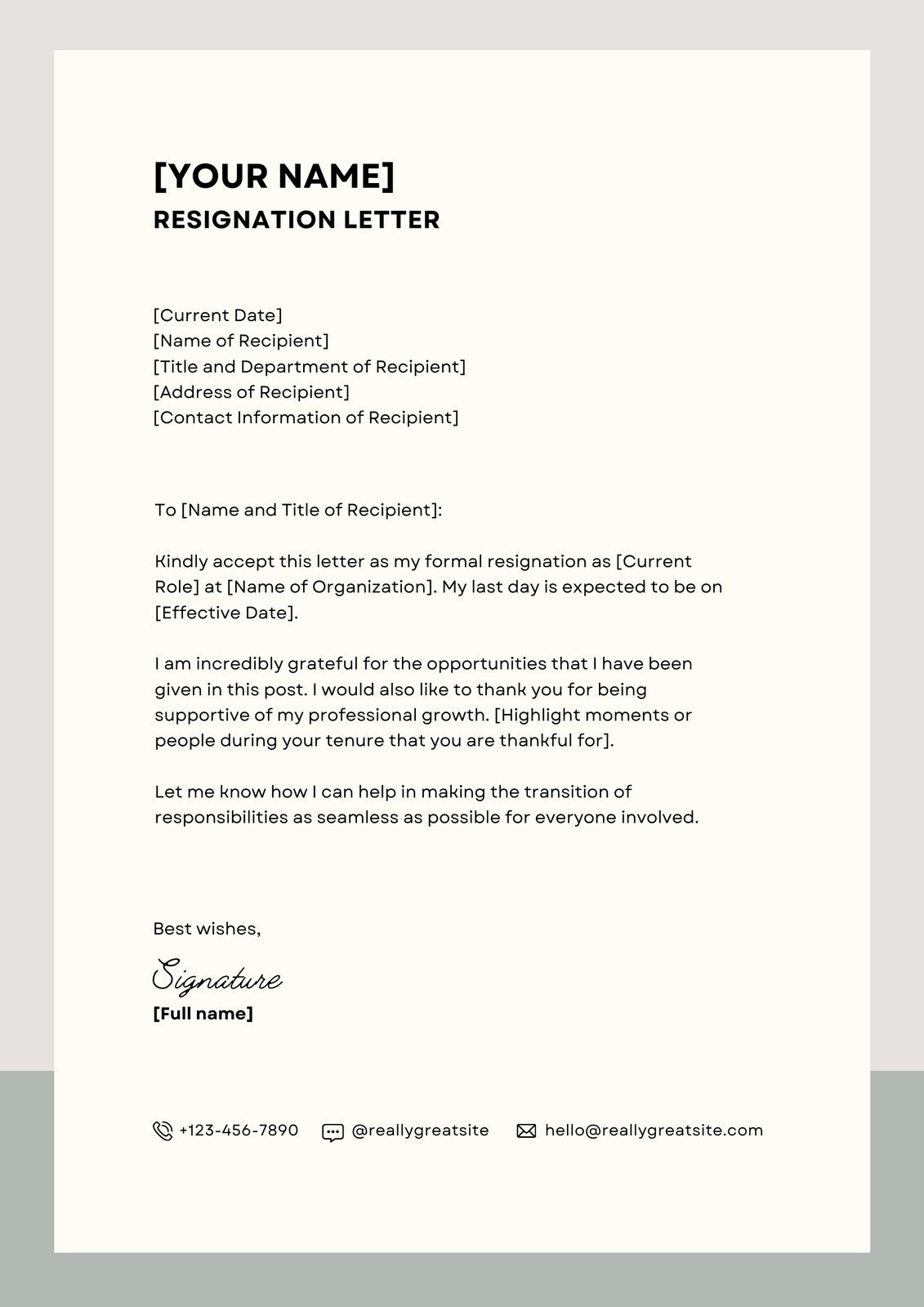 Free Printable Business Letter Templates To Customize | Canva within Free Resignation Letter Sample Templates