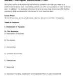 Free Printable Business Plan Template Form (Generic) Within Simple Business Plan Template Sample