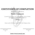 Free Printable Certificate Of Completion Templates [Word, Pdf] Regarding Certificate Of Completion Sample Template