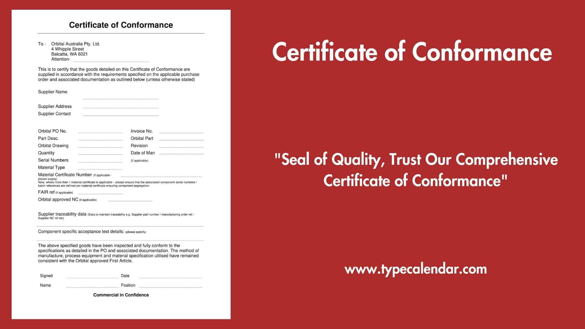 Free Printable Certificate Of Conformance Templates [Pdf, Word, Excel] for Certificate Of Conformity Sample Template