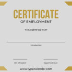 Free Printable Certificate Of Employment Templates [Pdf, Word] Intended For Certificate Of Service Sample Template