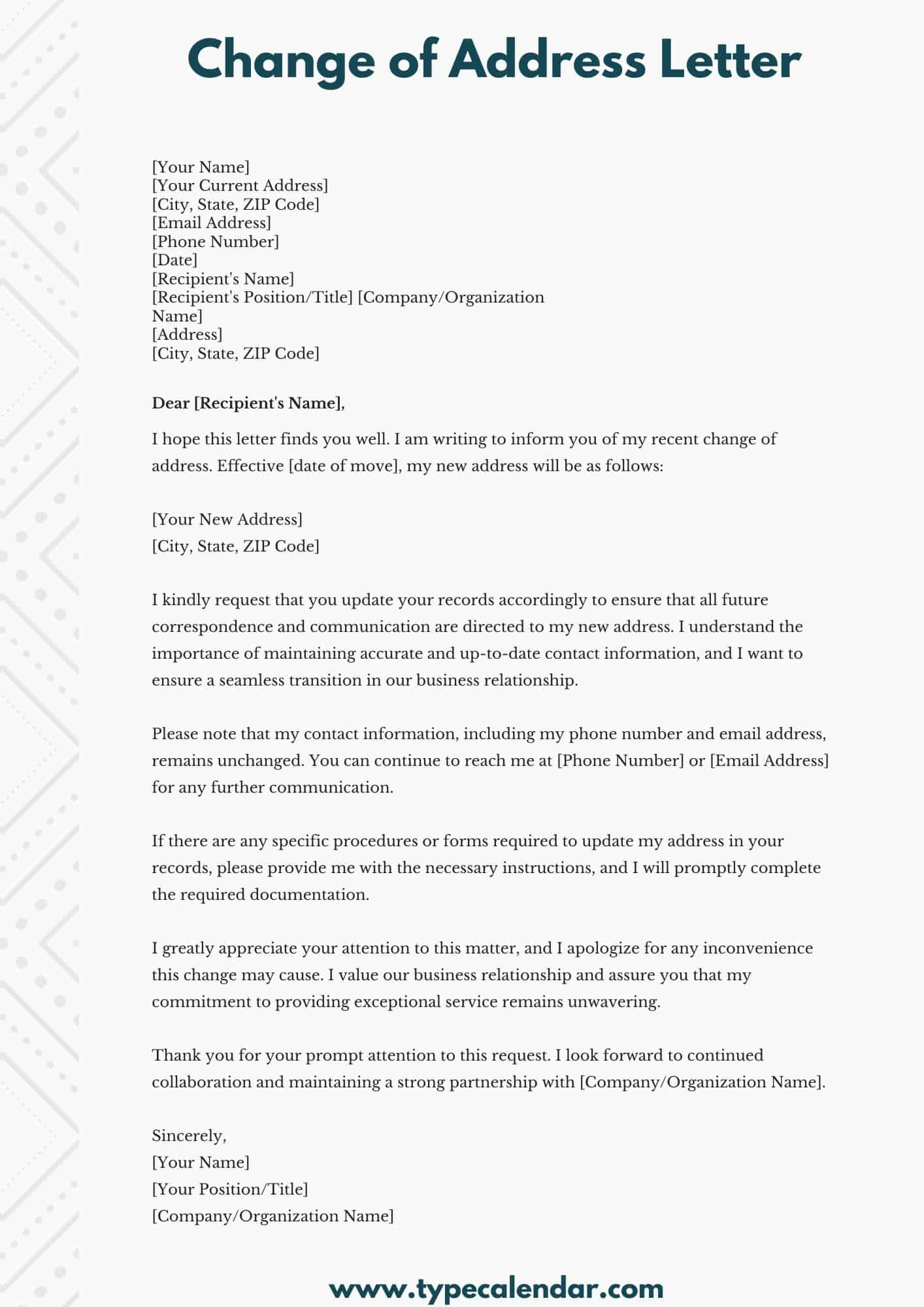 free printable change of address letter templates pdf word with regard to address verification letter template sample Free Printable Change Of Address Letter Templates [Pdf, Word with regard to Address Verification Letter Template Sample