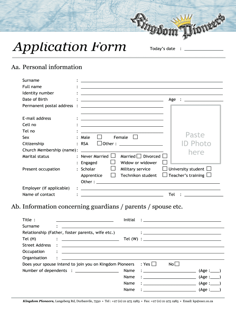 Free Printable Church Membership Forms throughout Membership Form Sample Template