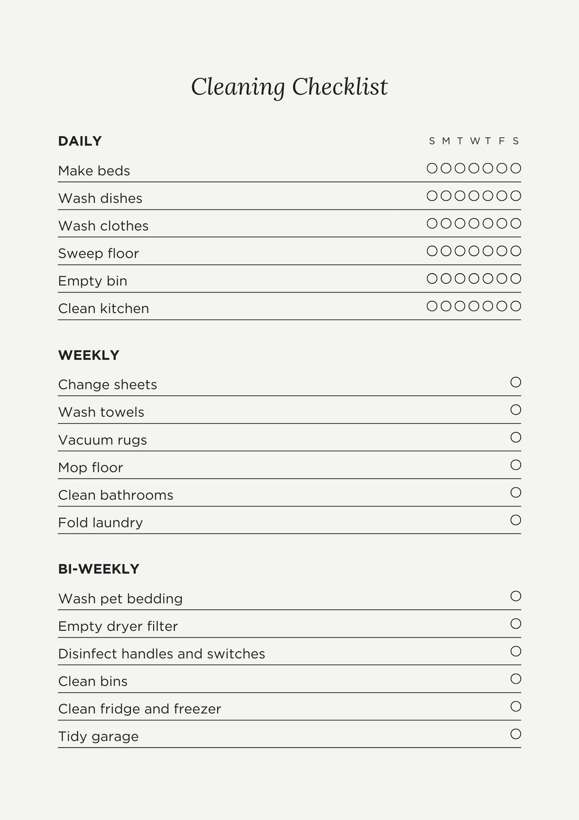 Free Printable Cleaning Checklist Templates | Canva with Cleaning Checklist Template Sample