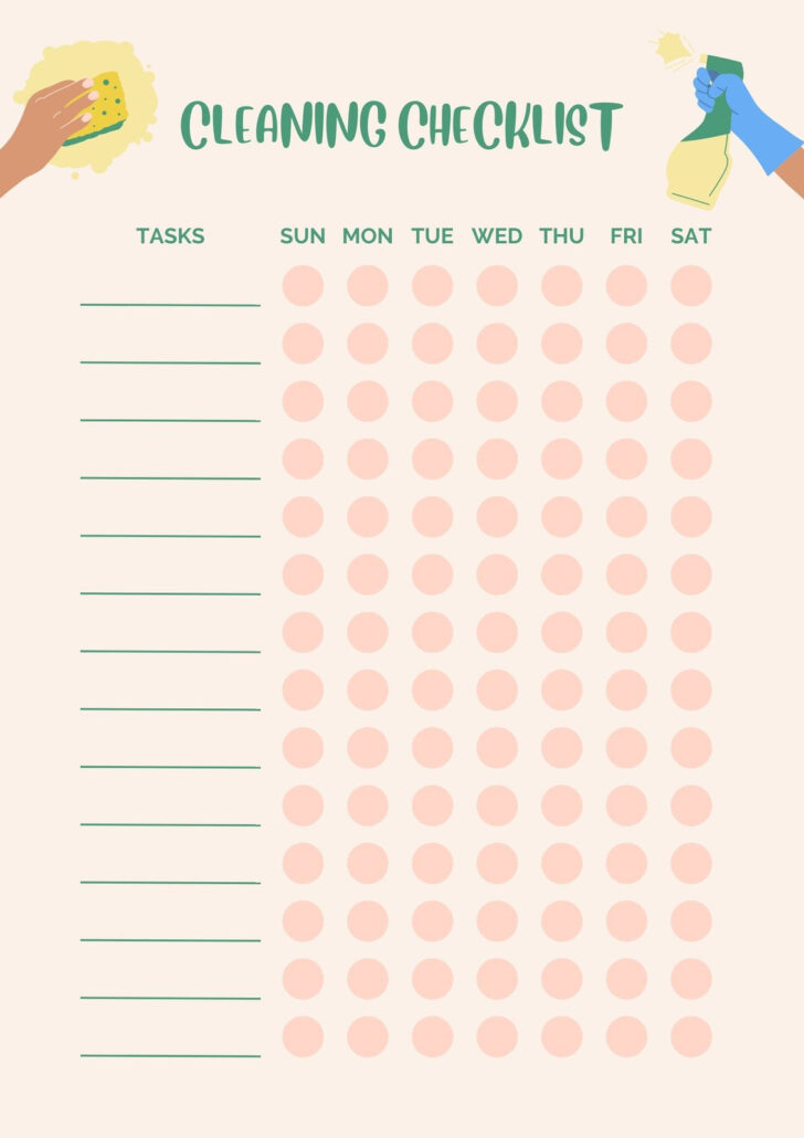 Cleaning Checklist Template Sample