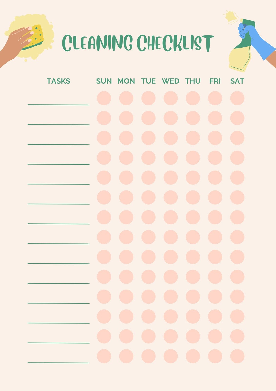 Free Printable Cleaning Checklist Templates | Canva within Cleaning Checklist Template Sample