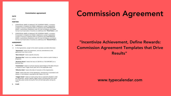 Commission Agreement Sample Template