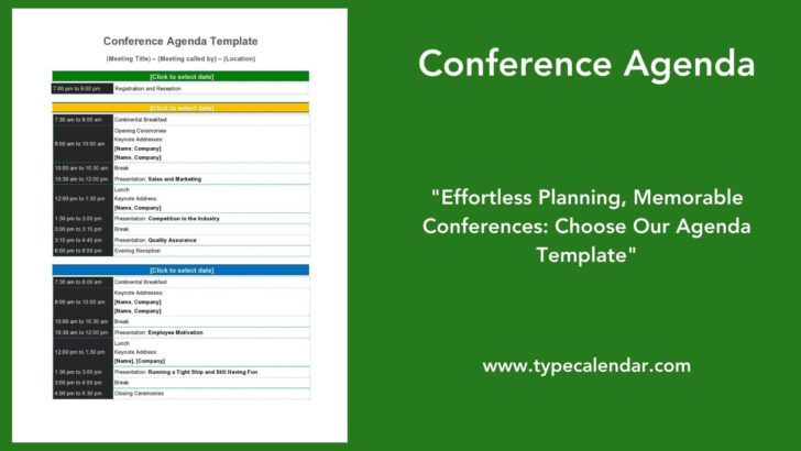 Conference Agenda Sample Template