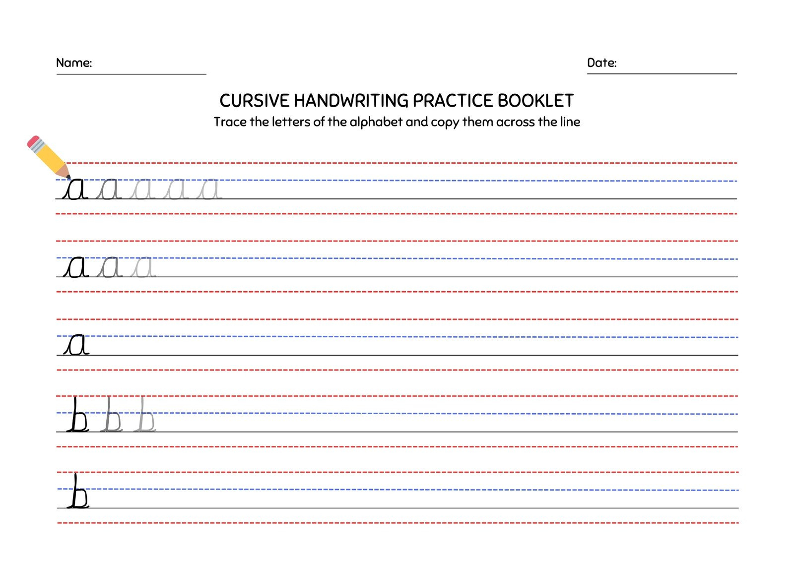 Free Printable Cursive Writing Worksheet Templates | Canva regarding Handwriting Sample Template