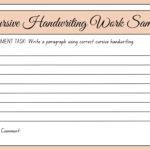 Free Printable Cursive Writing Worksheet Templates | Canva With Regard To Handwriting Sample Template