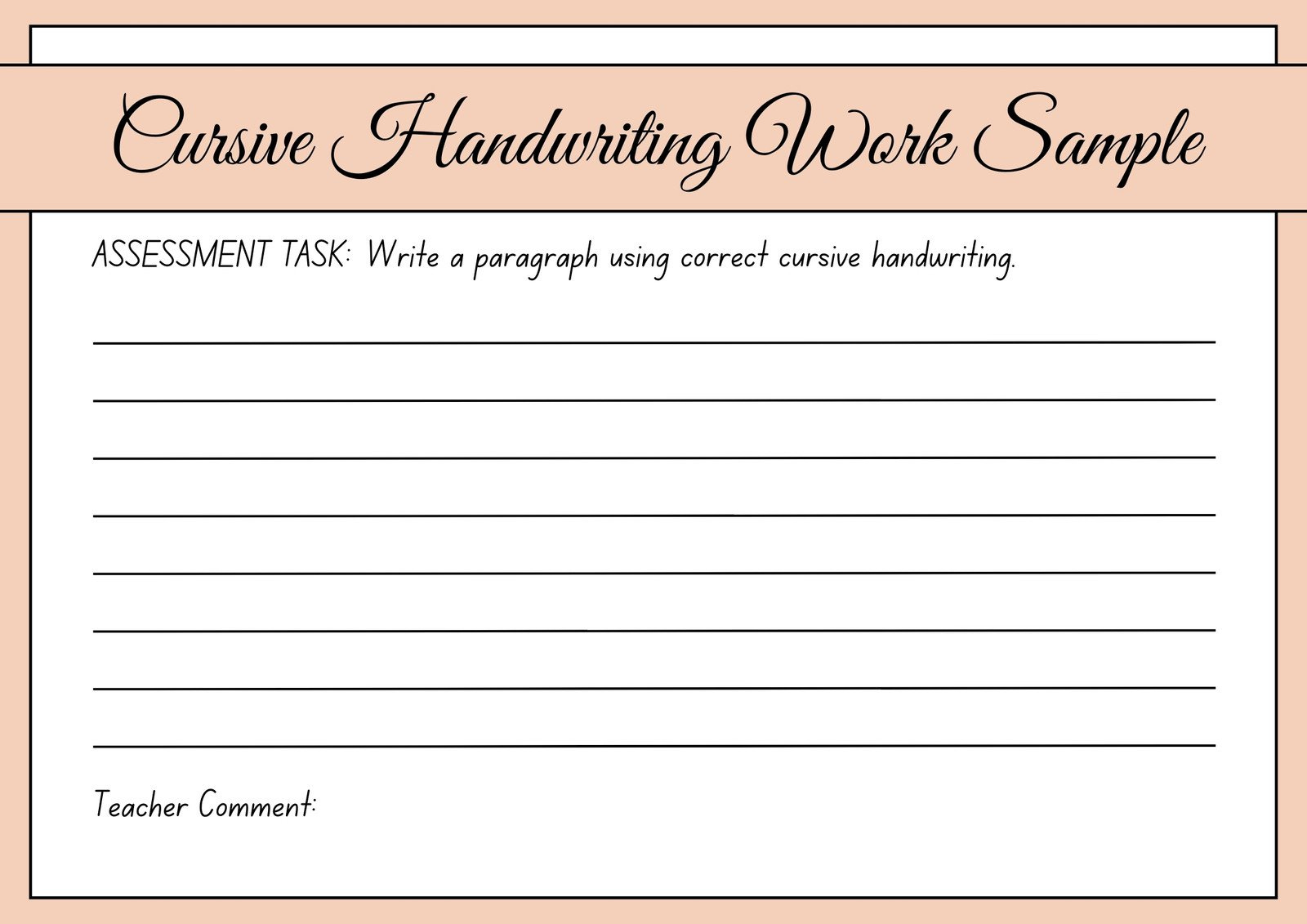 Free Printable Cursive Writing Worksheet Templates | Canva with regard to Handwriting Sample Template