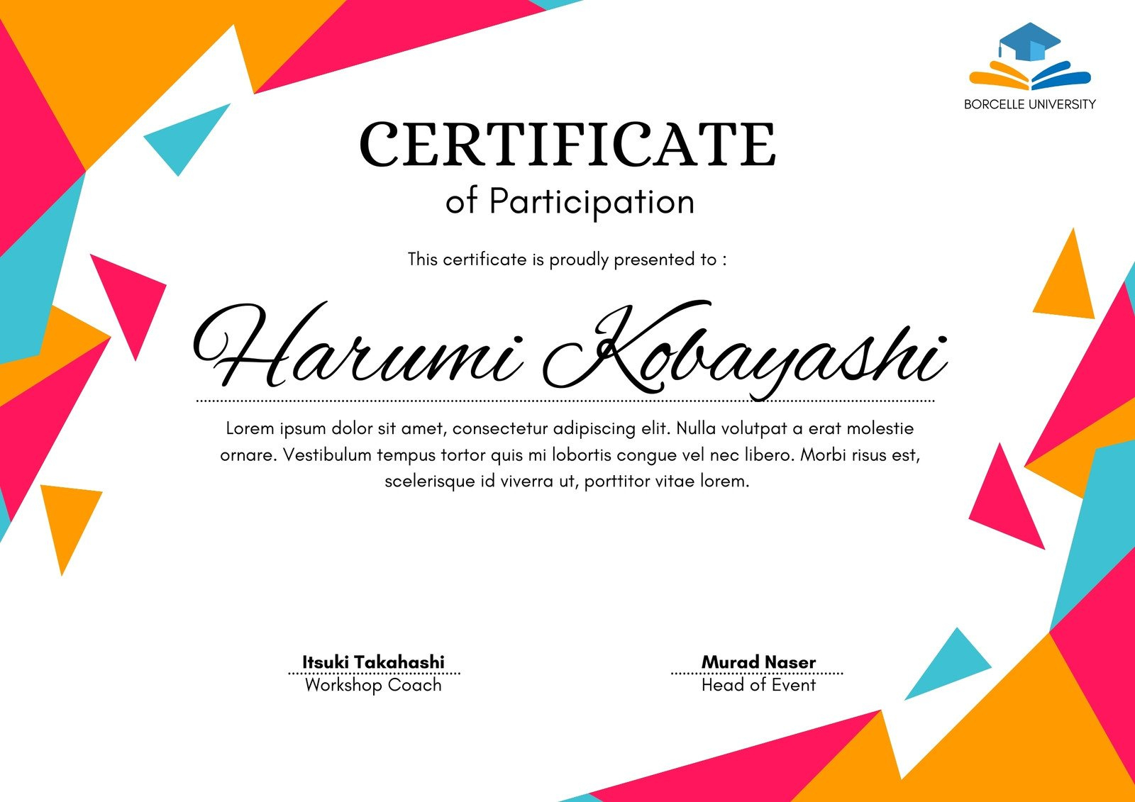 Free, Printable Custom Participation Certificate Templates | Canva for Certificate Of Participation Sample Template