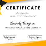 Free, Printable Custom Participation Certificate Templates | Canva In Certificate Of Participation Sample Template