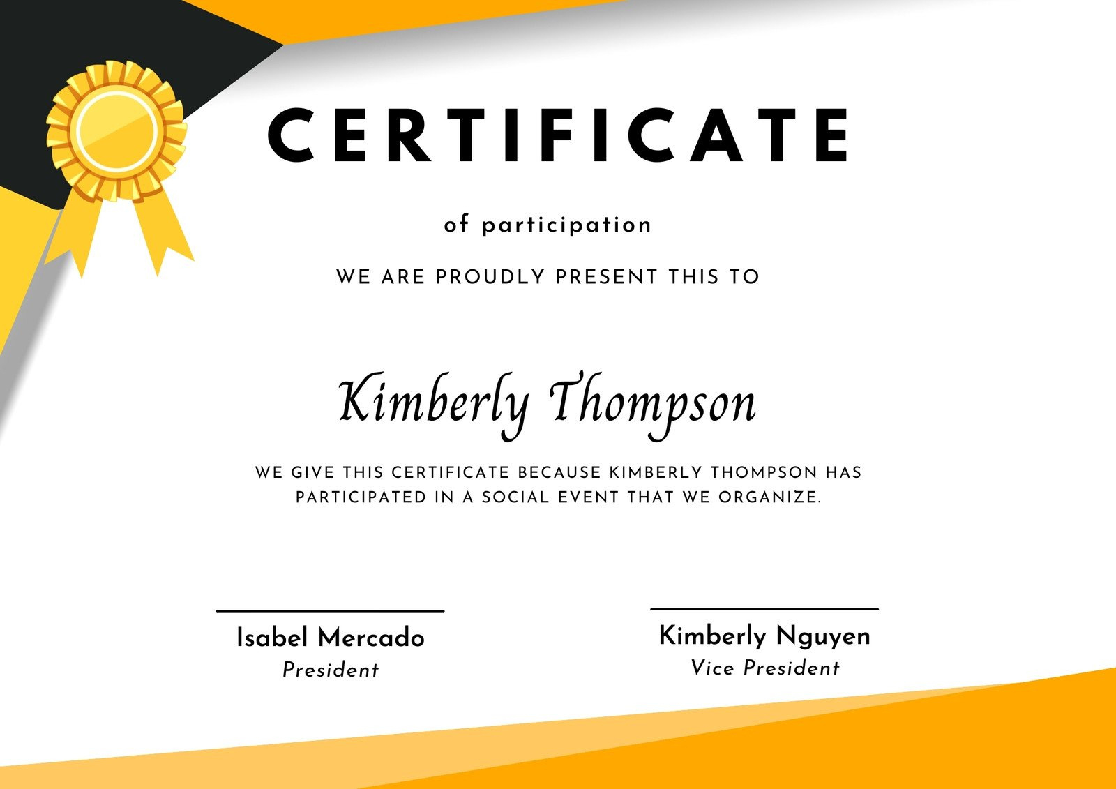 Free, Printable Custom Participation Certificate Templates | Canva in Certificate Of Participation Sample Template