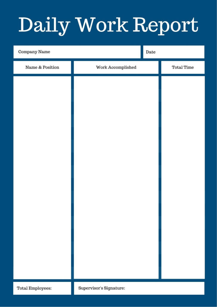 Daily Report Sample Template