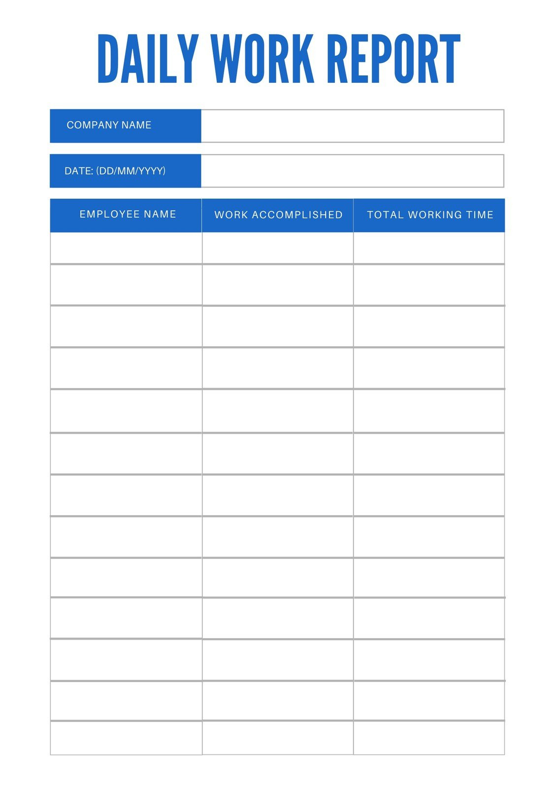 Free Printable, Customizable Daily Report Templates | Canva in Free Report Sample Template