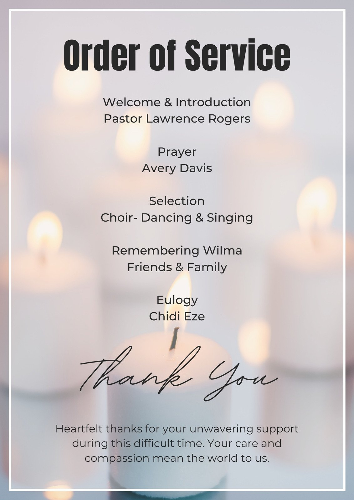 Free Printable, Customizable Funeral Program Templates | Canva for Memorial Service Sample Templates