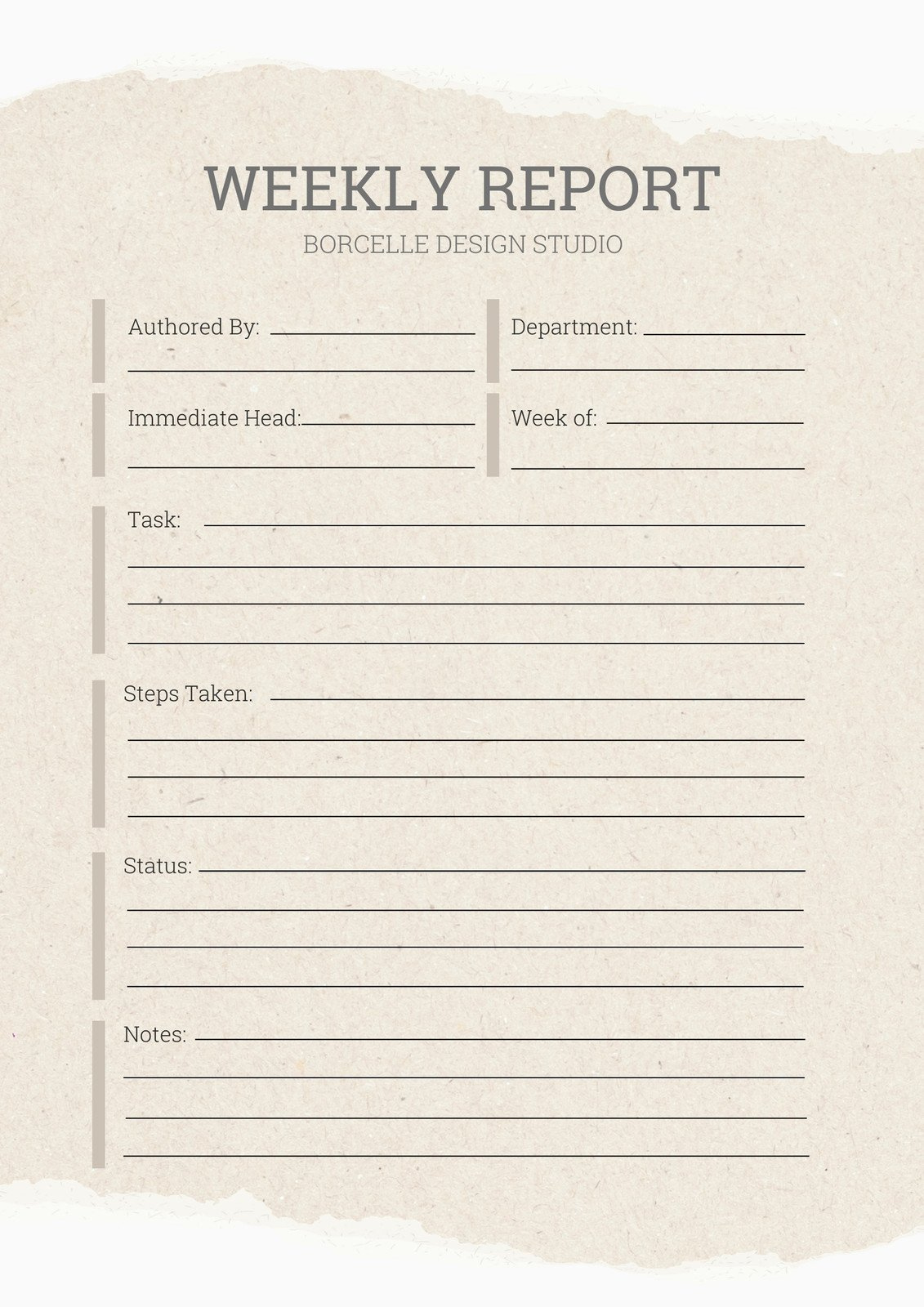 Free Printable, Customizable Weekly Report Templates | Canva for Weekly Status Report Template Sample