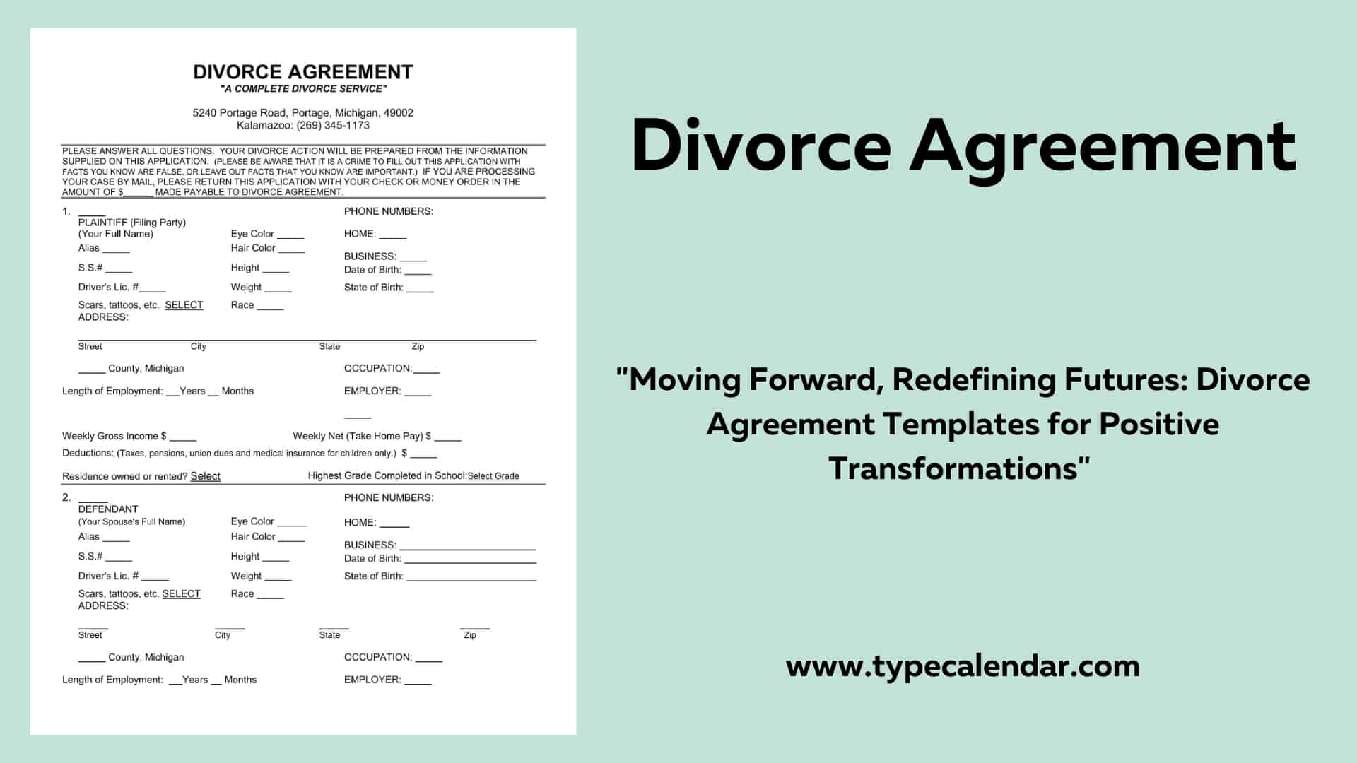 Free, Printable Divorce Agreement Templates [Word, Pdf] Mutual throughout Divorce Agreement Template Sample