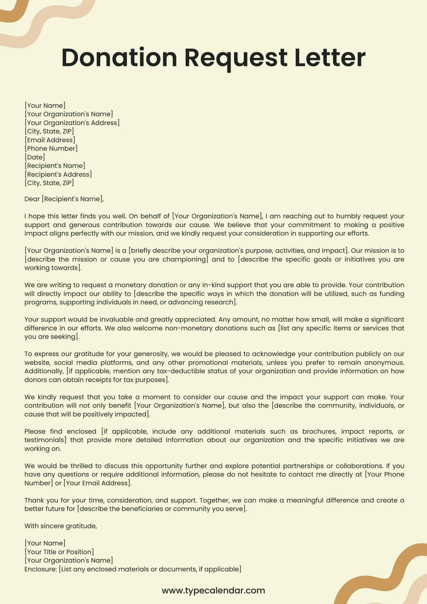 free printable donation request letter word excel pdf throughout free donation letter sample template Free Printable Donation Request Letter [Word, Excel, Pdf throughout Free Donation Letter Sample Template