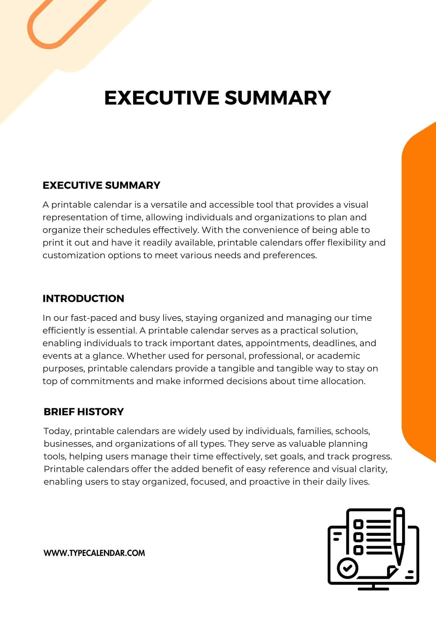 Free Printable Executive Summary Templates [Excel, Pdf, Word] with Executive Summary Report Sample Template