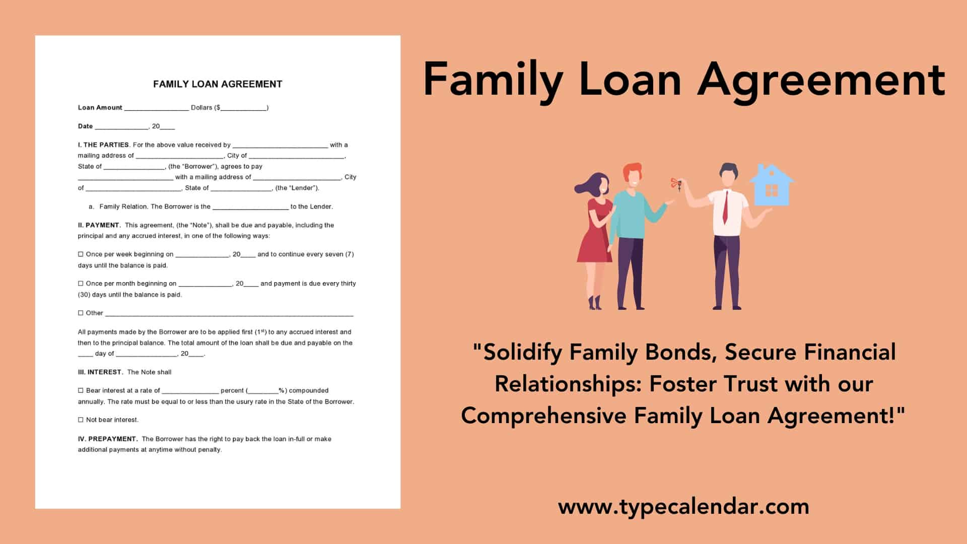 Free Printable Family Loan Agreement Templates [Pdf, Word, Excel] in Family Loan Agreement Sample Template