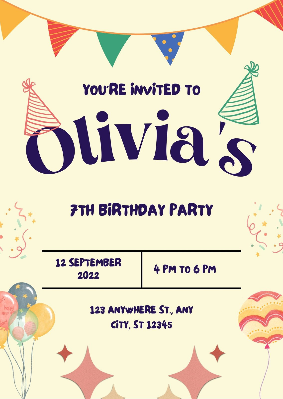 Free Printable Kids Birthday Invitation Templates | Canva within Birthday Invitation Sample Template