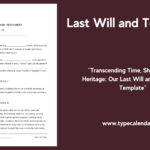 Free Printable Last Will And Testament Templates [Pdf, Word] In Last Will Template Sample