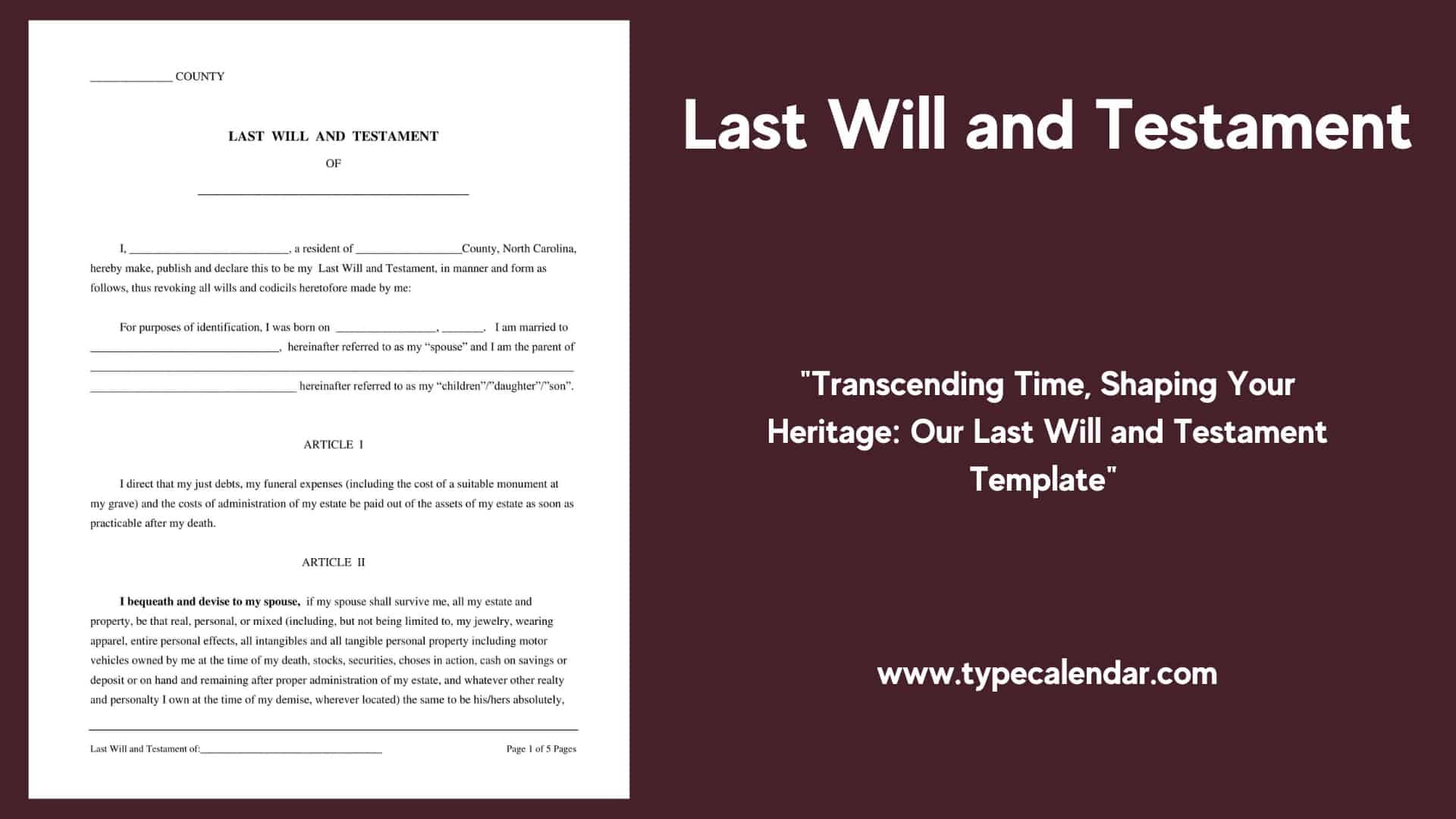 Free Printable Last Will And Testament Templates [Pdf, Word] in Last Will Template Sample