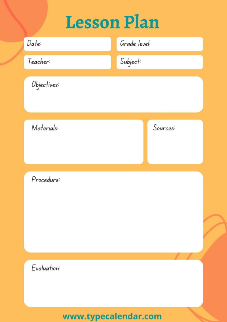 Free Sample Lesson Plan Templates