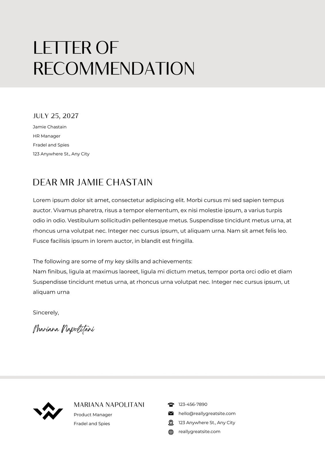 Free Printable Letter Of Recommendation Templates | Canva throughout Recommendation Letter Template Sample