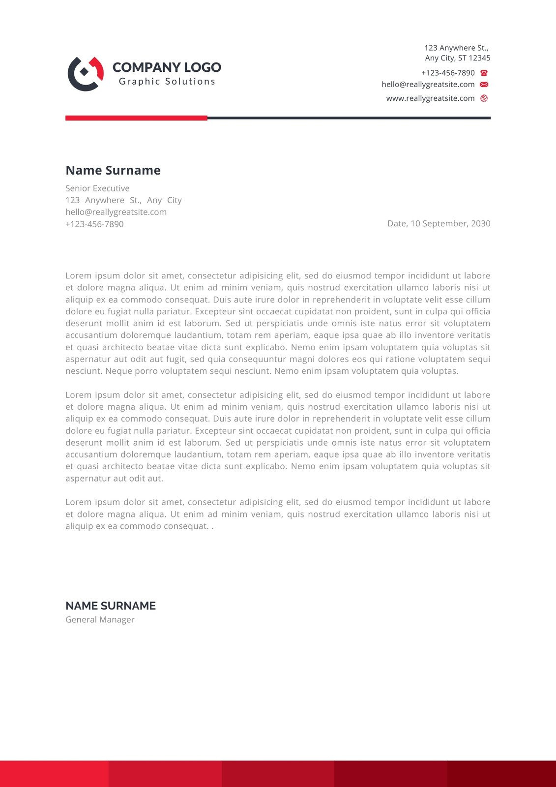 Free Printable Letterhead Templates You Can Customize | Canva inside Letterhead Template Free Sample