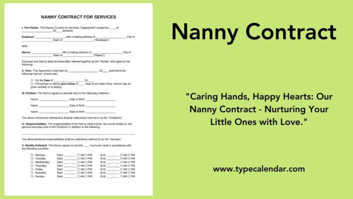 Nanny Contract Sample Template