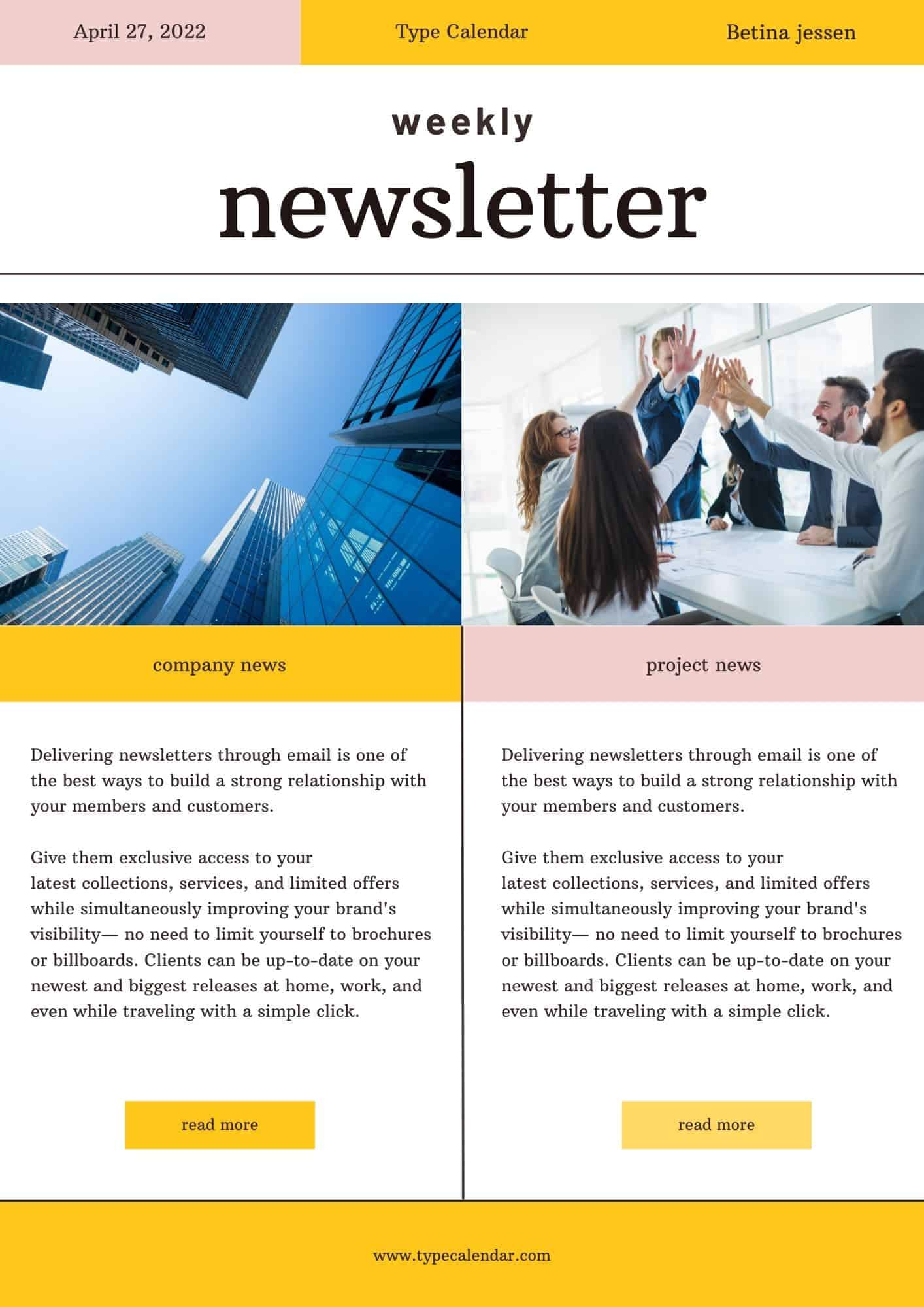 Free Printable Newsletter Templates [Editable Pdf, Word, Excel] inside Newsletter Sample Templates