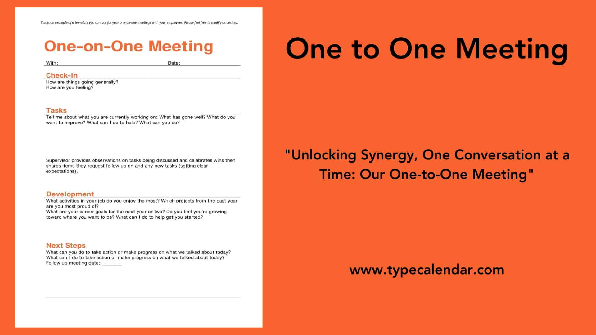 Free Printable One To One Meeting Templates [Pdf, Word, Excel] within One on One Meeting Sample Template