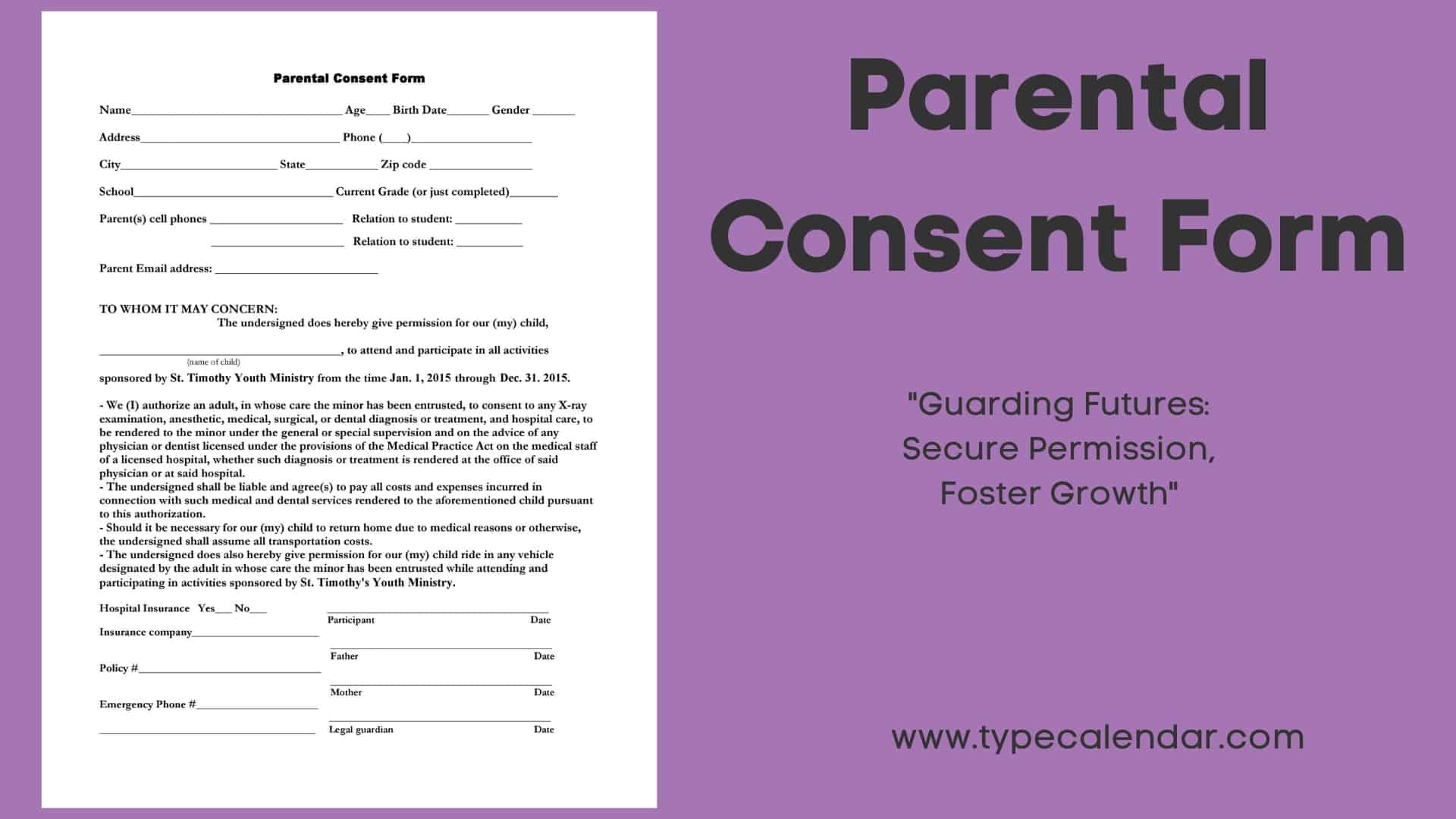 Free Printable Parental Consent Form Templates [Travel, Passport] Word pertaining to Parental Consent Form Sample Template