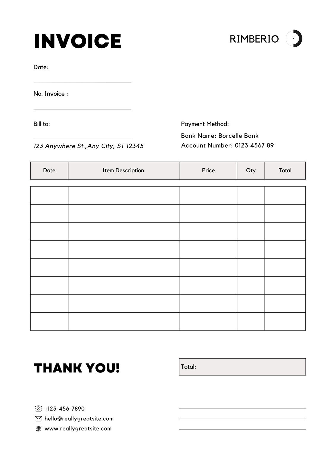 Free, Printable, Professional Invoice Templates To Customize | Canva for Invoice Template Free Sample