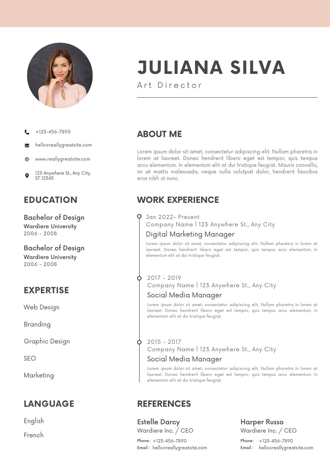 Free Printable Resume Templates You Can Customize | Canva for Best Resume Sample Templates