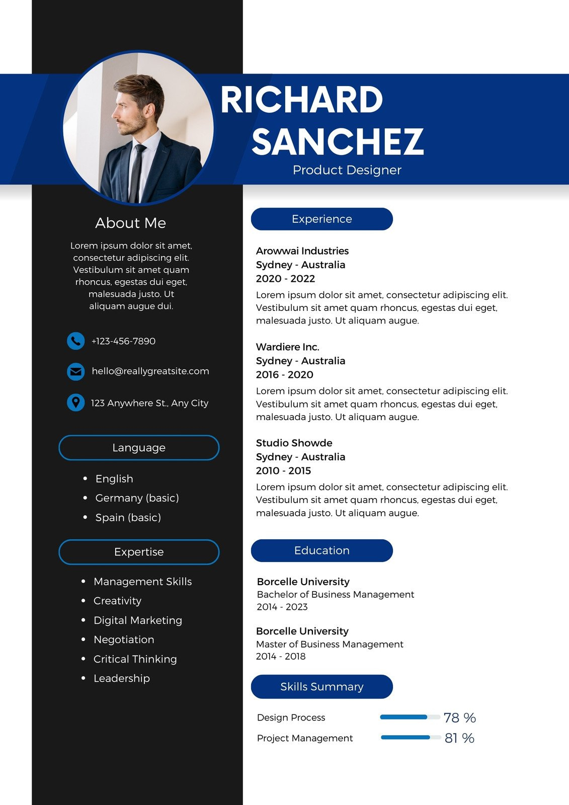 Free Printable Resume Templates You Can Customize | Canva inside Curriculum Vitae Template Sample