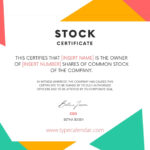 Free Printable Stock Certificate Templates [Pdf & Word] In Stock Certificate Template Sample