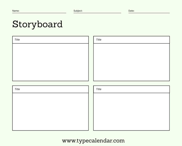 Storyboard Template Sample