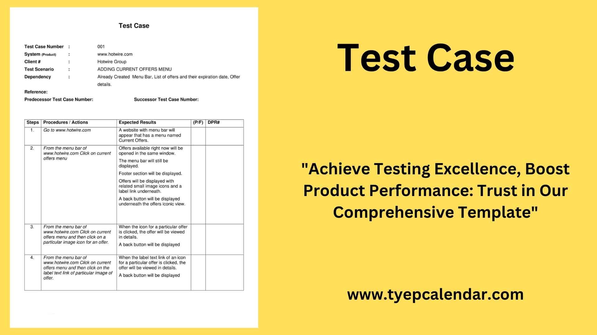 Free Printable Test Case Templates [Word, Excel, Pdf] intended for Test Case Sample Template