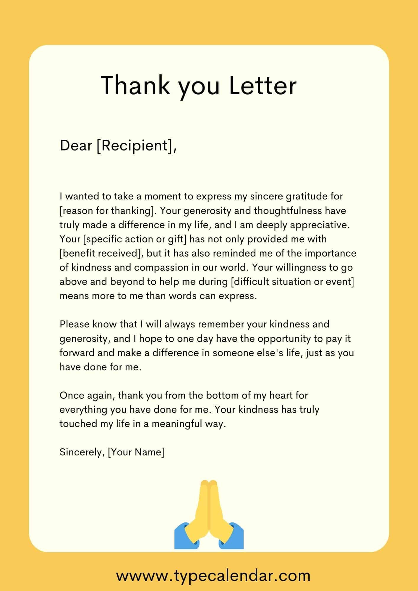 Free Printable Thank You Letter Templates [Pdf] Students regarding Volunteer Thank You Letter Sample Template