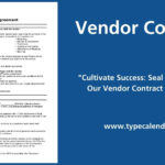 Free Printable Vendor Contract Templates [Word] Agreements Throughout Vendor Agreement Sample Template