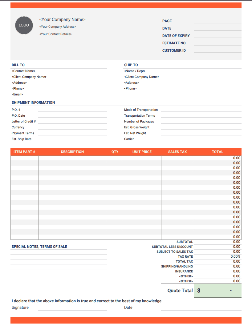 Free Pro Forma Invoice Templates in Proforma Invoice Template Sample